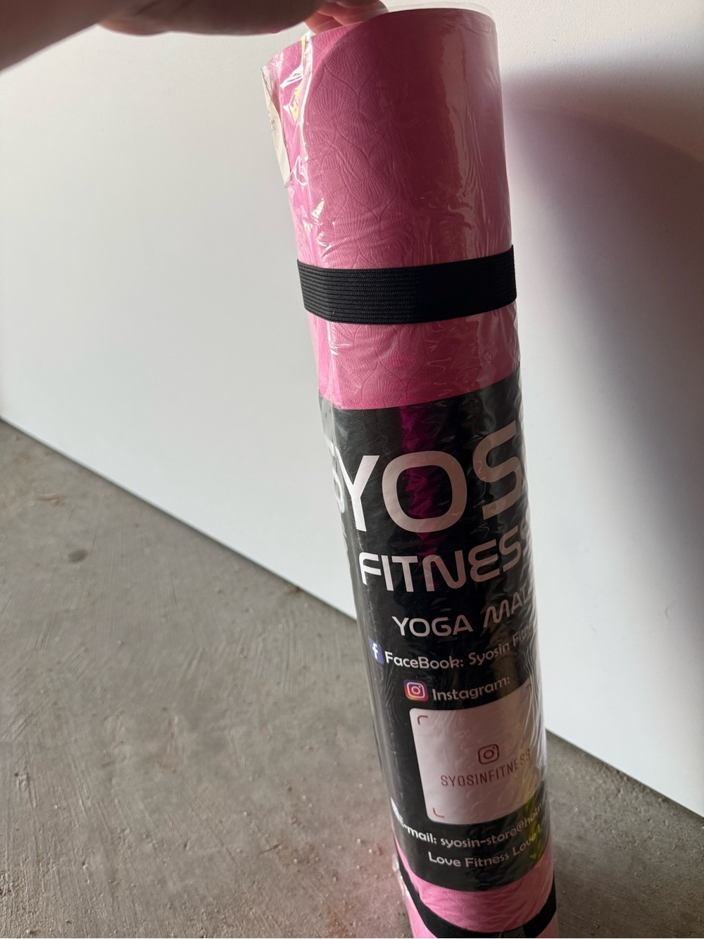 SYOS Fitness Pink Yoga Mat with Carry Strap